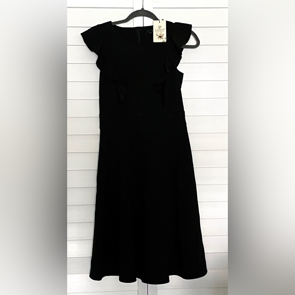 Women’s Yathon Black Ruffles Dress Size M